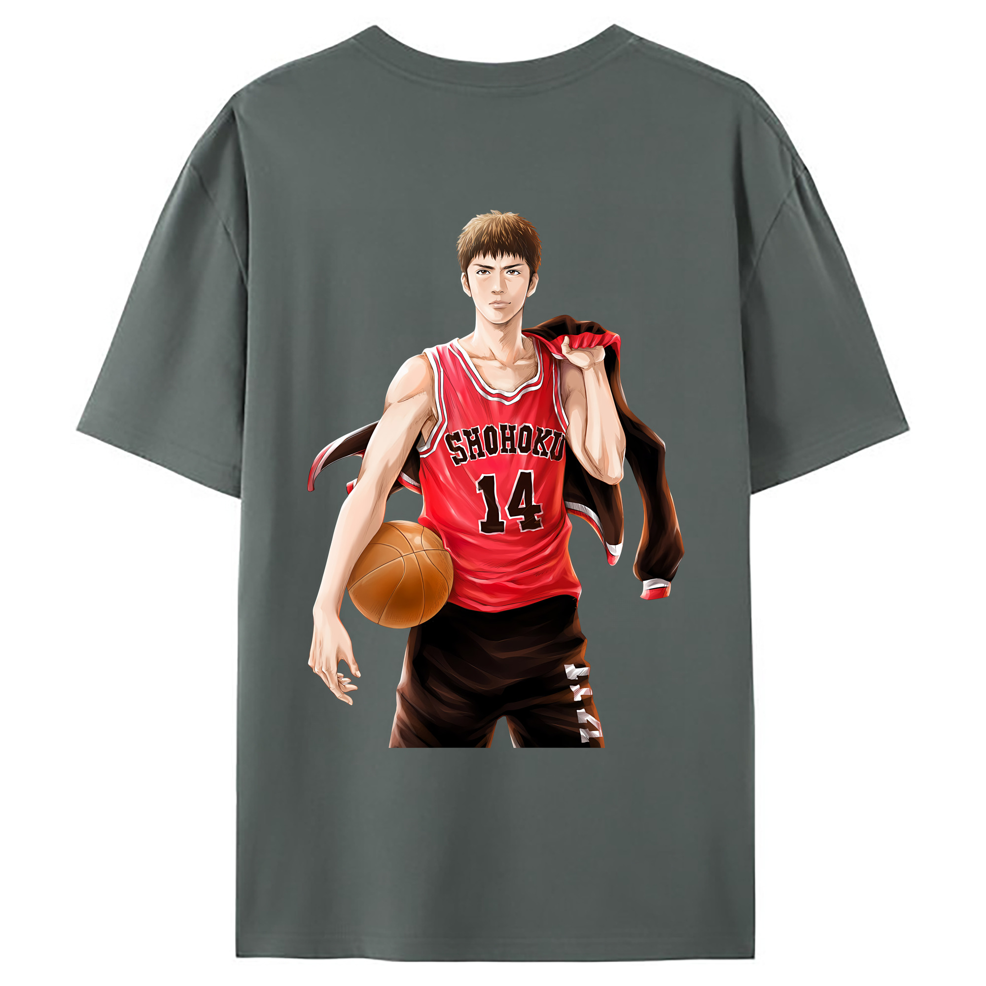 （画像用） SLAM DUNK／スラムダンク 綿100％ メンズ半袖Tシャツ（バックプリント） 通気性